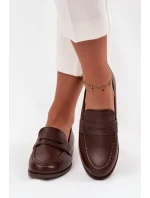 Mokasíny Loafersy Dámské Z Eko Kůže Čokoládové Bessina