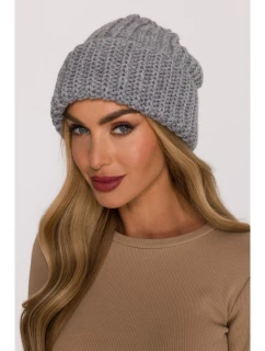 M895 Žebrovaná čepice - šedá