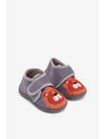 Dětské bačkory na suchý zip – šedé Katline Dětské bačkory na suchý zip – šedé Katline