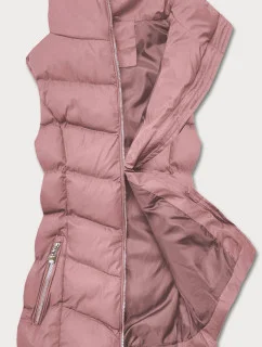Růžová péřová dámská vesta (5M719-46)