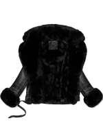 Dámská bunda ramoneska s kožešinovým límcem (61M8507-392A) černá - Goodlooking Dámská bunda ramoneska s kožešinovým límcem (61M8507-392A) černá - Goodlooking