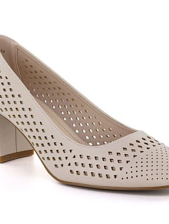 Béžové ažurové lodičky Sergio Leone PB848