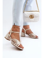 Lakýrované dámské sandály na podpatku Sergio Leone SK880 černé