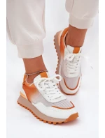 Kožené Sportovní Boty S Síťovinou Dámské Vinceza 66775 Oranžové