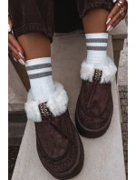 Dámské sněhule s kožíškem na platformě čokoládové Rosmira Dámské sněhule s kožíškem na platformě čokoládové Rosmira