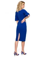 Dámské zavinovací šaty s pouzdrovými rukávy K152  královská modř - Makeover