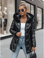 Dámská zimní bunda s kapucí KRISTA černá FashionStreet TY3065 Dámská zimní bunda s kapucí KRISTA černá FashionStreet TY3065