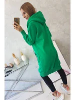 Zateplená dlouhá mikina s kapucí zelená Zateplená dlouhá mikina s kapucí zelená