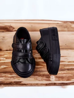Dětské kožené tenisky na suchý zip BIG STAR KK374054 Černá