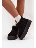 Dámské sněhule na platformě s přezkami černé Maelle