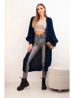 Dlouhý kardigan 34855 svetr tmavě modrý - Kesi Dlouhý kardigan 34855 svetr tmavě modrý - Kesi