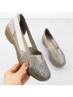 Dámská kožená prolamovaná pohodlná obuv lila Rieker 41351-90