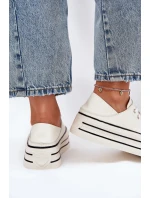 Dámské Kožené Tenisky Na Platformě GOE RR2N4106 Bílé