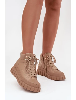 Dámské zateplené kotníkové boty trapery Carenna – camel Dámské zateplené kotníkové boty trapery Carenna – camel