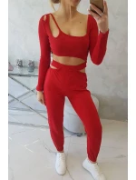 Sada s halenkou top červená