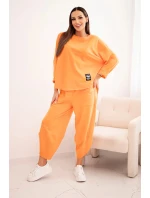 Komplet bavlněný mikina + kalhoty oranžový