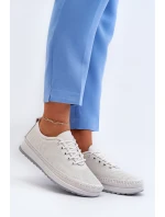 Kožené Sportovní Dámské Tenisky Beige Lalnai