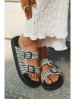 Semišové Dámské Pantofle S Přezkami D.Franklin DFSH405002 Zebra