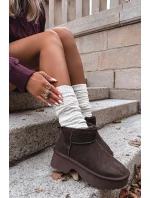 Dámské sněhule z pravé nubukové kůže vyhřívané kožíškem hnědé Milora Dámské sněhule z pravé nubukové kůže vyhřívané kožíškem hnědé Milora