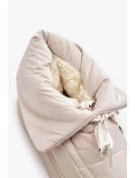 Dámské sněhule s ozdobným šněrováním světle béžová Siracna Dámské sněhule s ozdobným šněrováním světle béžová Siracna