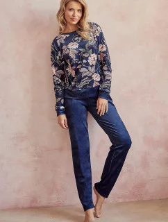 Dámské pyžamo Venus 3059 Tmavě modrá vzor - Taro