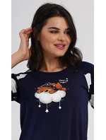 Dámské domácí šaty s tříčtvrtečním rukávem Méďa na obláčku