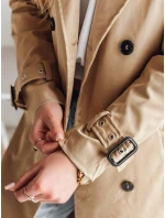 Dámský dlouhý kabát s páskem SLIMFOTA camel FashionStreet NY0746 Dámský dlouhý kabát s páskem SLIMFOTA camel FashionStreet NY0746