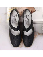 Rieker W RKR139 tmavě modrá kožená polobotka