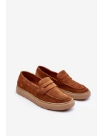 Mužské semišové loafers polobotky Zazoo 1566 hnědé Mužské semišové loafers polobotky Zazoo 1566 hnědé