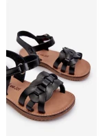 Dětské sandálky Se Zapínáním Na suchý zip Černé Sarniema