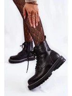 Dámské kozačky na platformě Big Star KK274538 Černé Dámské kozačky na platformě Big Star KK274538 Černé