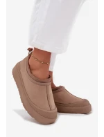 Dámské sněhule na platformě s nízkým svrškem Izamine – tmavě béžové Dámské sněhule na platformě s nízkým svrškem Izamine – tmavě béžové