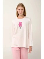 Dámské pyžamo s potiskem 21932 Světle růžová s ecru - Vamp