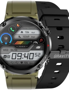 Chytré hodinky Gravity GT21-7 + černý silikonový řemínek