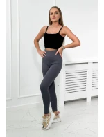 Pruhované legíny v grafitové barvě Pruhované legíny v grafitové barvě