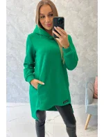 Zateplená mikina s delšími zády světle zelená Zateplená mikina s delšími zády světle zelená