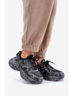 Dámské tenisky s obnošením na platformě černé Seladwen