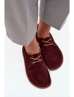 Dámské polobotky typu barefoot z přírodního semiše Zazoo – bordó