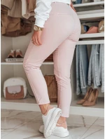 Dámské kalhoty slim fit s páskem LINESKA růžová FashionStreet UY2630
