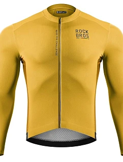 Cyklistický dres Rockbros 15120015025 ROAD TO SKY pro muže, s dlouhým rukávem, velikost L – žlutý, pánský