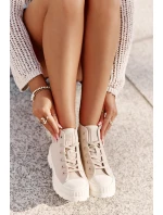 Vysoký Látkové tenisky na platformě Big Star LL274160 Béžová