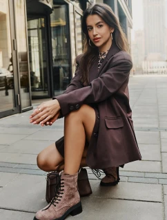 ZDobené Botky Worker Dámské Zateplené D&A MR880-017 Taupe