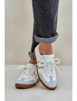 Zazoo N1068 Kožené Nízké Tenisky Dámské Bílé