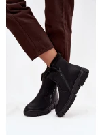 Dámské sněhule na platformě s kožešinou Černé Briselle