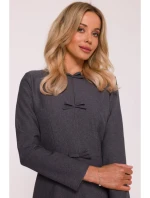 S413 Šaty s mašlemi - šedé