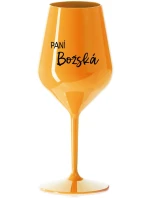 PANÍ BOŽSKÁ - oranžová nerozbitná sklenice na víno 470 ml PANÍ BOŽSKÁ - oranžová nerozbitná sklenice na víno 470 ml