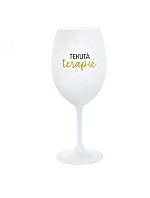 TEKUTÁ TERAPIE - bílá  sklenice na víno 350 ml
