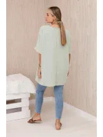 Oversized halenka s přívěskem světlá máta