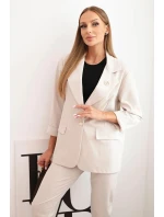 Dámská souprava Punto elegantní sako a kalhoty béžový