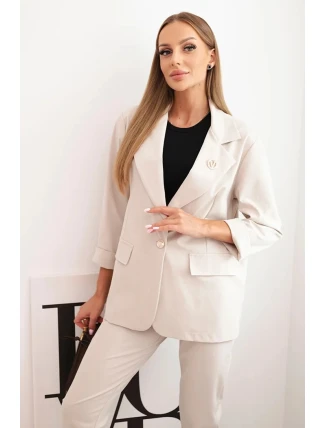 Dámská souprava Punto elegantní sako a kalhoty béžový